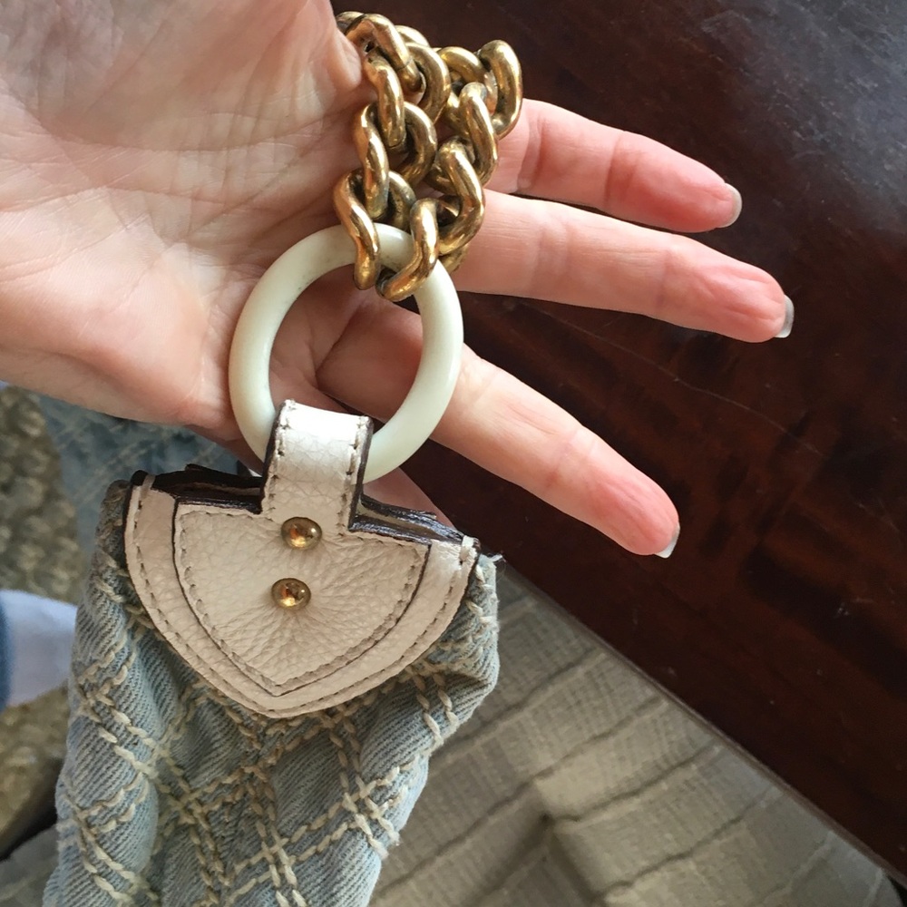 Marc Jacobs Quilted Light Blue Chain-Handle Hobo Bag - Picture 5 of 8